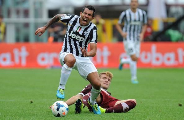 Il fallo di Immobile su Tevez (getty images)