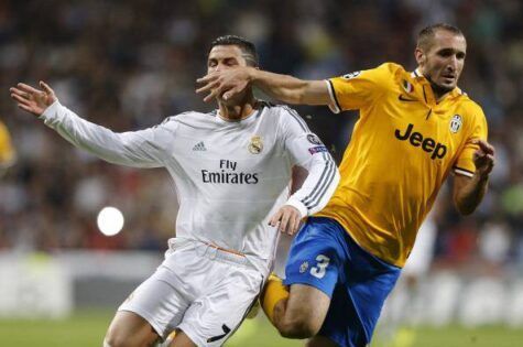 Il contatto Chiellini-C.Ronaldo (getty images)