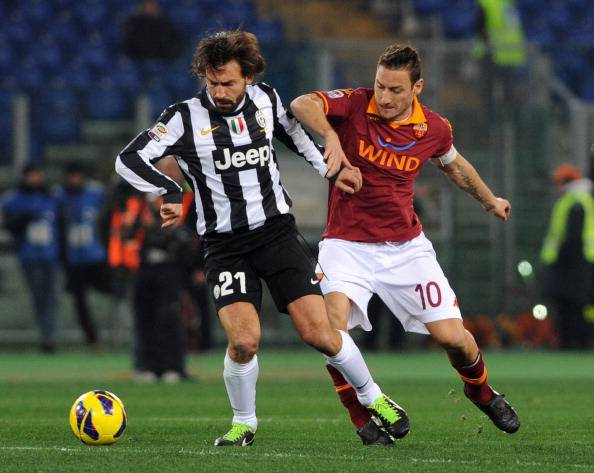 Andrea Pirlo e Francesco Totti (getty images)