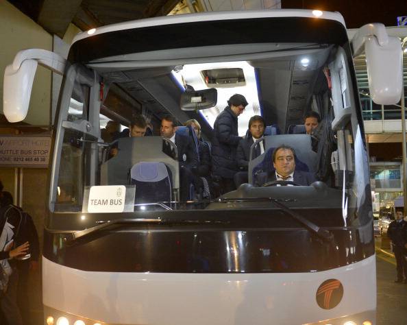 Il bus della Juventus (Getty images)