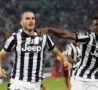 Leonardo Bonucci esulta dopo il gol alla Roma (getty images)