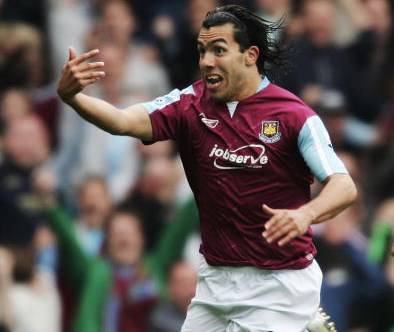 Carlos Tevez ai tempi del West Ham (getty images)