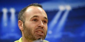 Andres Iniesta in conferenza Champions ©Getty