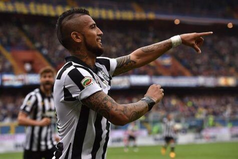 Vidal festeggia dopo il gol nell'ultimo Sampdoria-Juventus ©Getty Images