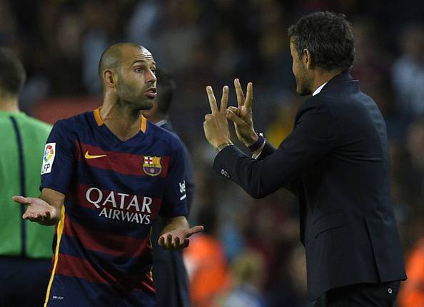 Luis Enrique e Javier Mascherano