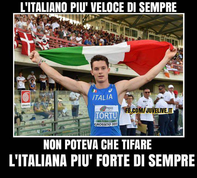 Filippo Tortu, il fenomeno dell'atletica italiana tifa Juve