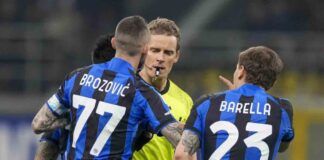 Inter Juventus proteste Brozovic e Barella con Chiffi