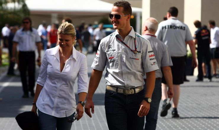 Corinna Schumacher felice con il marito