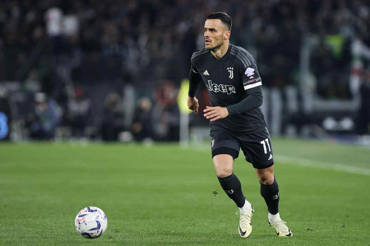 Filip Kostic in campo con la Juventus