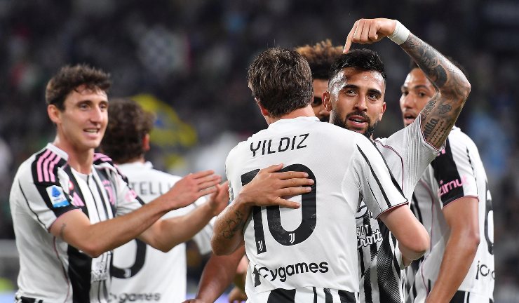 L'esultanza dei giocatori della Juventus