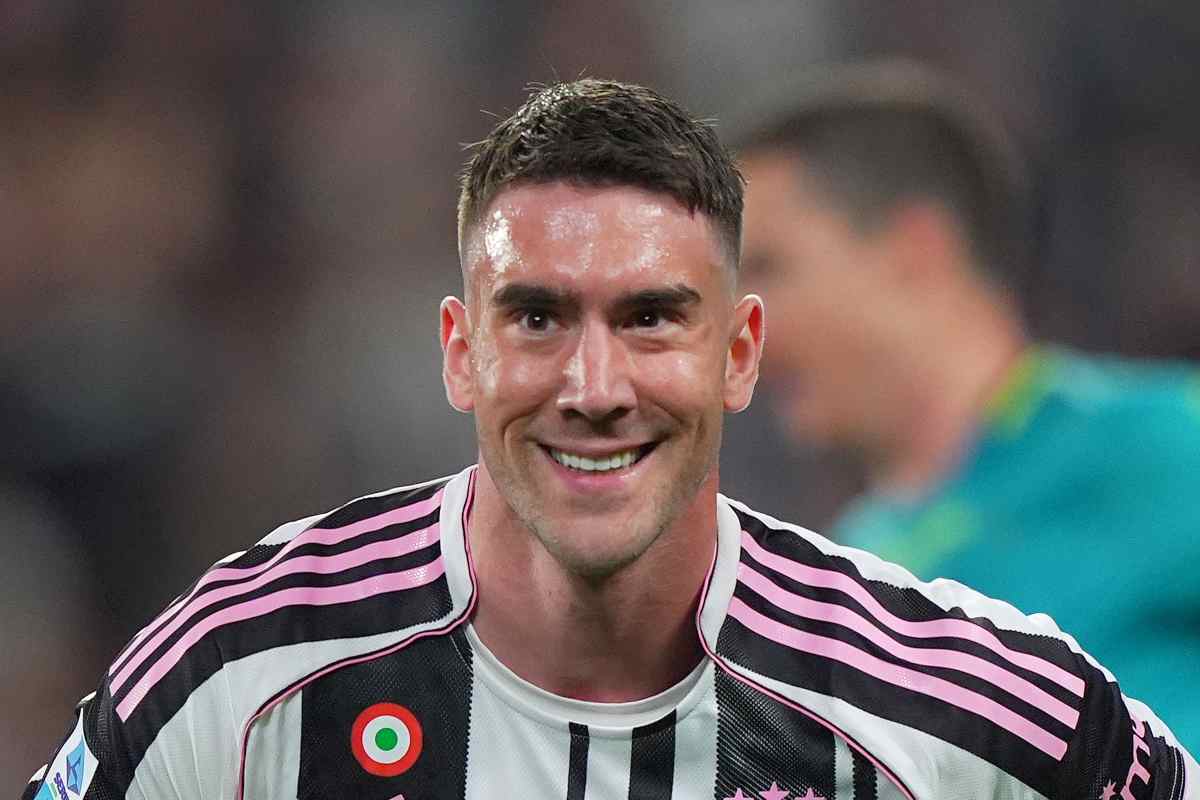Il sorriso di Vlahovic dopo il gol all'Udinese