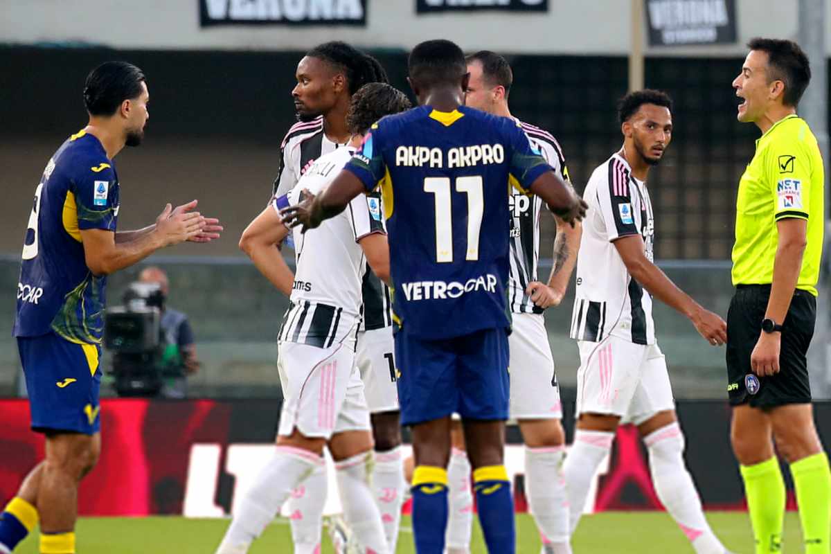Esultanza dopo Verona-Juventus