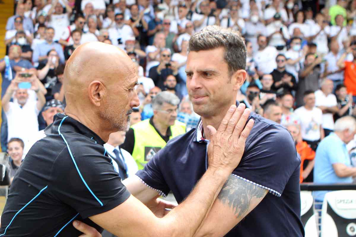 Thiago Motta abbraccia Spalletti