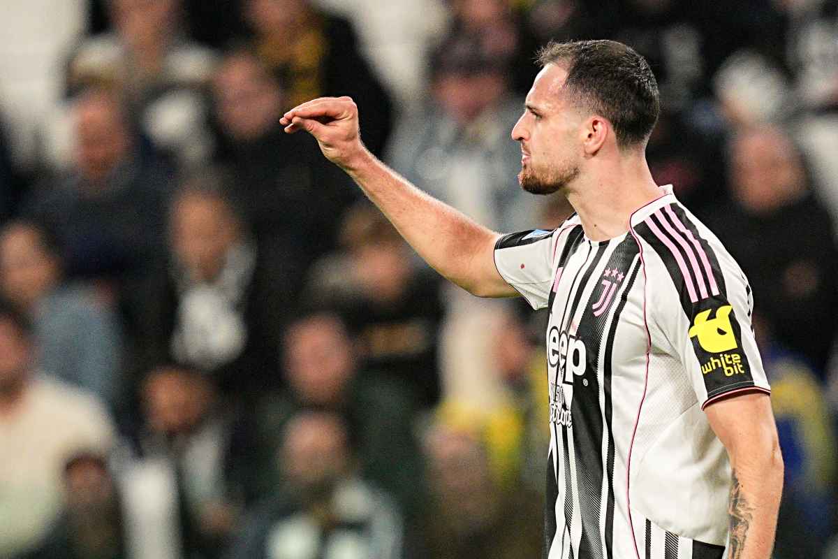 Gatti in campo con la Juventus durante la sfida col Milan