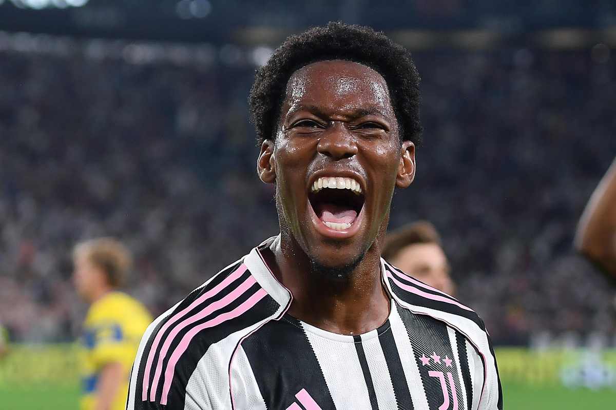 David esulta dopo il gol al Parma