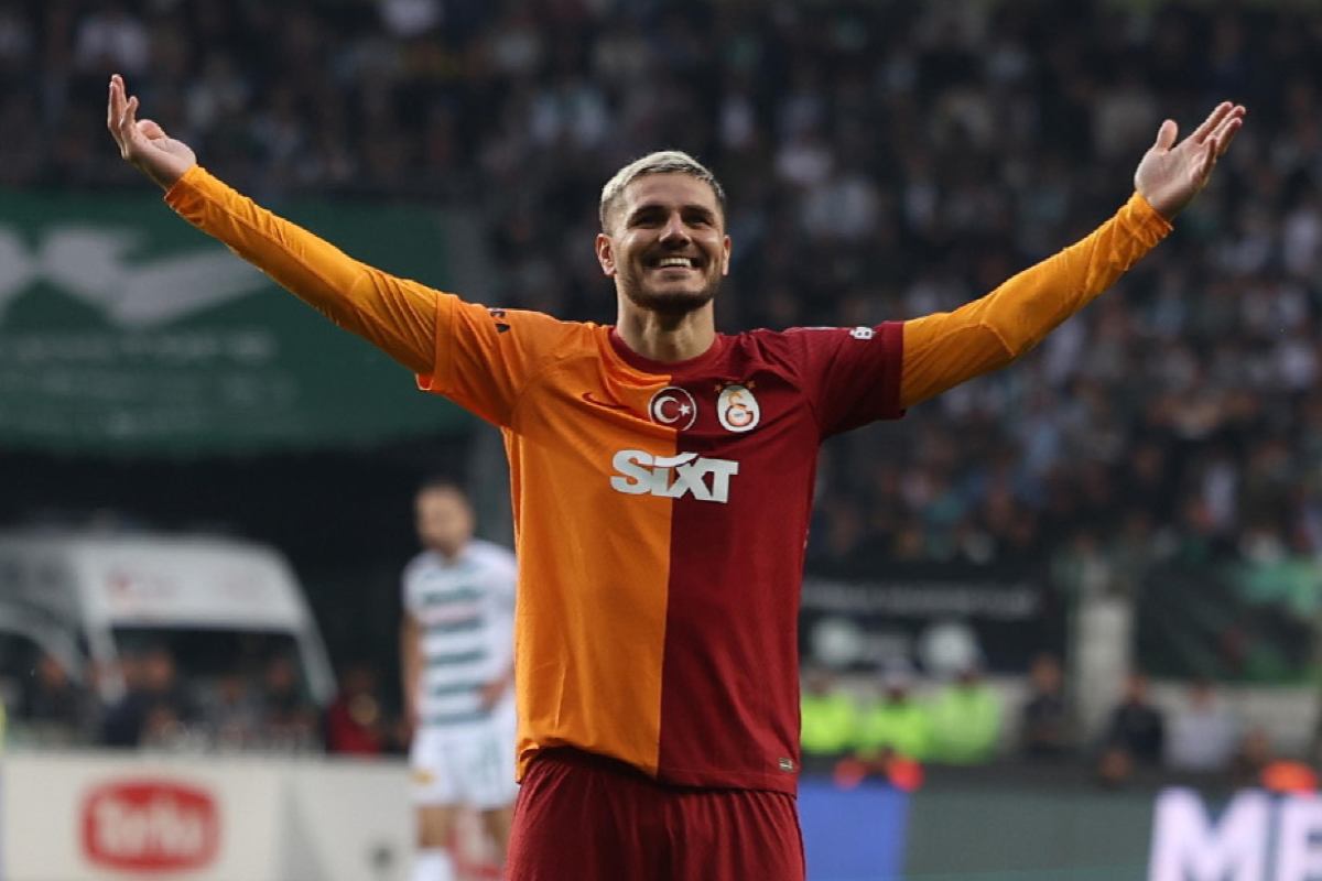 Icardi esulta dopo un gol col Galatasaray