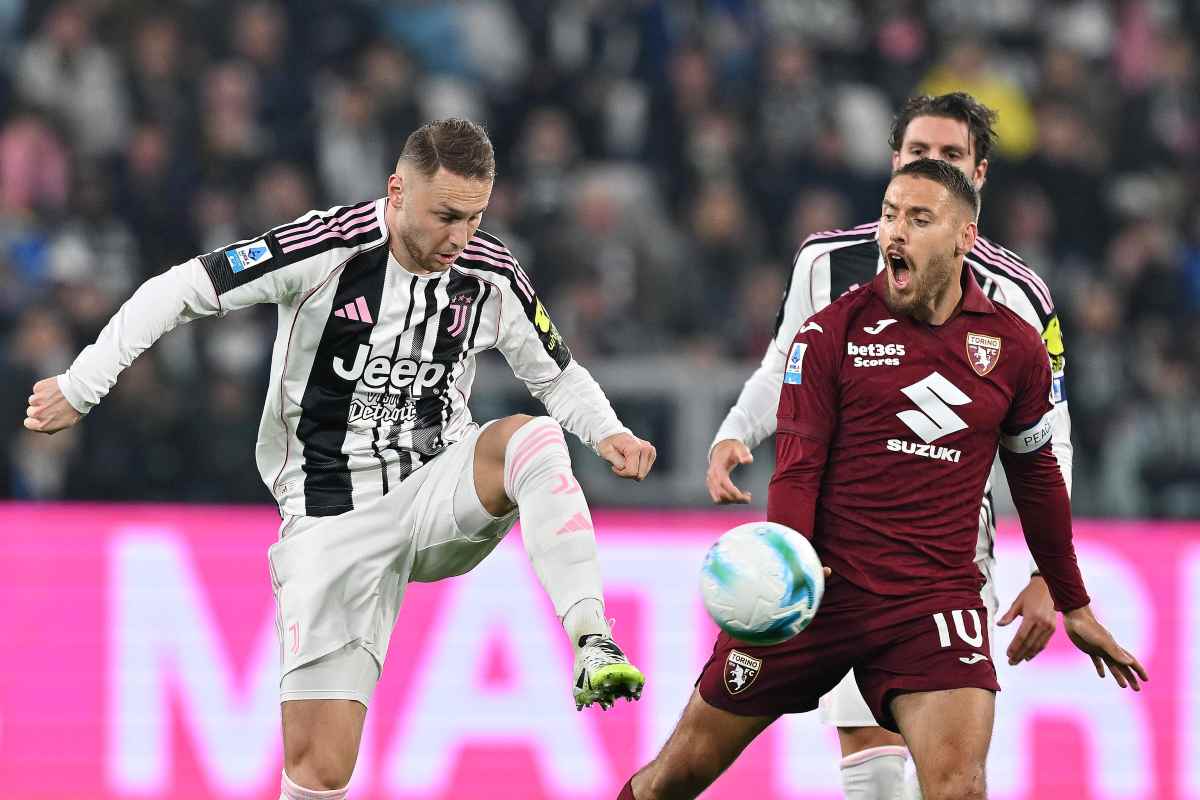 Koopmeiners in azione nel derby Juve-Torino