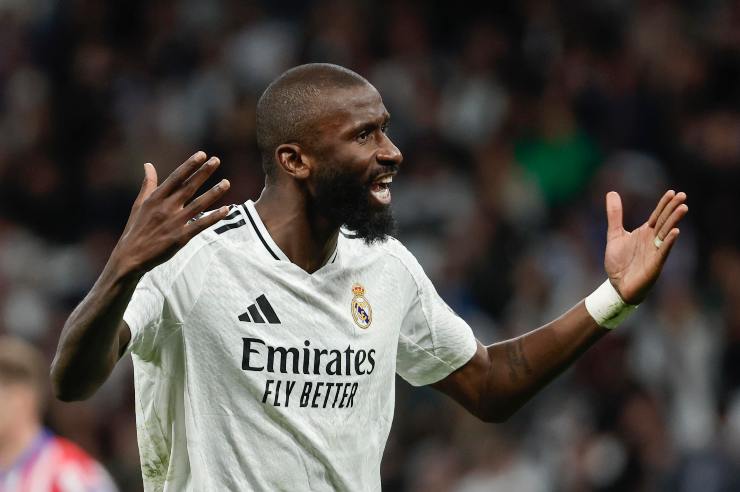 Rudiger durante una partita del Real Madrid