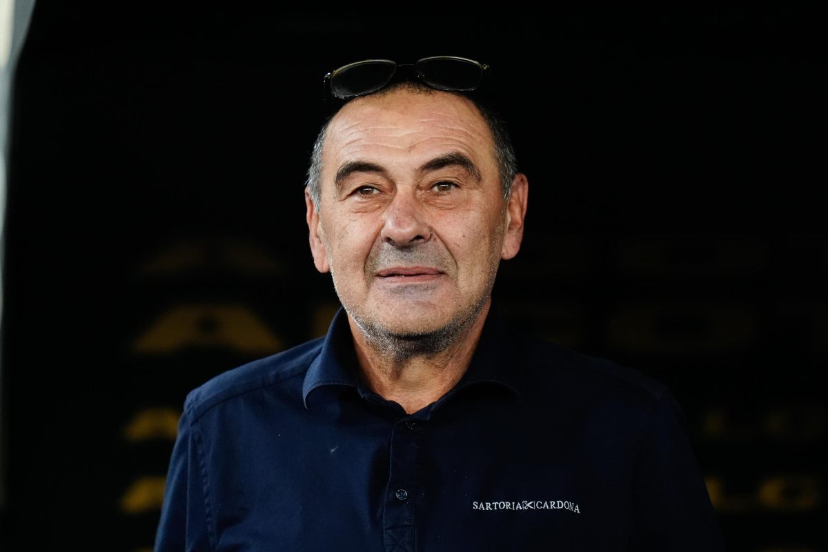 Sarri prima di una partita della Lazio