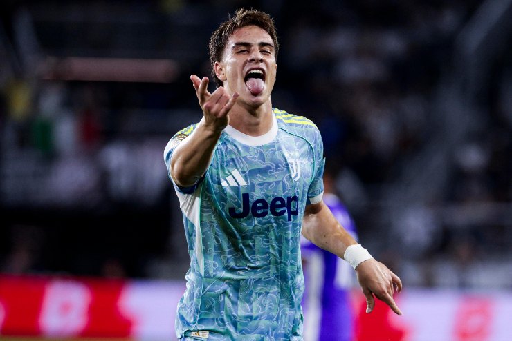 Yildiz esulta dopo un gol con la Juve