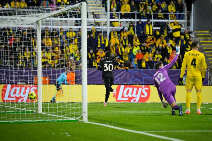 david esulta dopo il gol al bodo