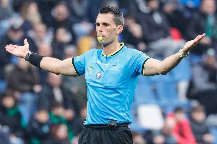 Matteo Marchetti in una direzione gara in Serie A